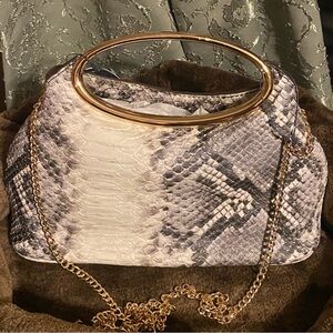 SCOOP Python Pattern Faux Leather Clutch Bag